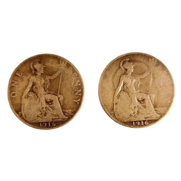 Lot Of 12 Bronze English Pennies 1901 Oldest 1921 Youngest - Picture 7 of 14